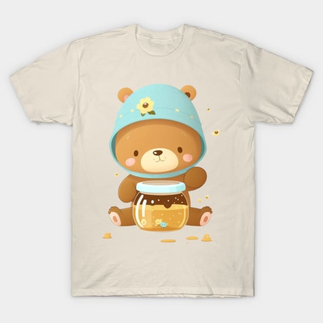 Bear with Honey cute kawaii T-Shirt by SimoneSpagnuolo